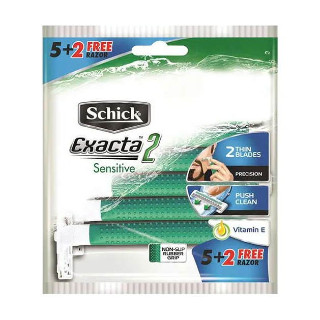 تیغ اصلاح دولبه مردانه شیک مدل Exacta 2 Sensitive، بسته ۷ عددی